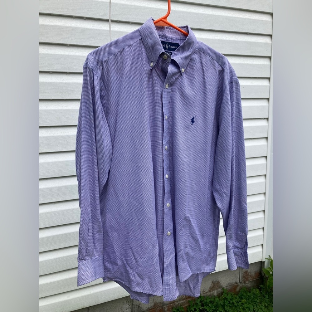 POLO by Ralph Lauren Men’s Yarmouth Button Down Shirt Checkered Blue Size 15.5 M